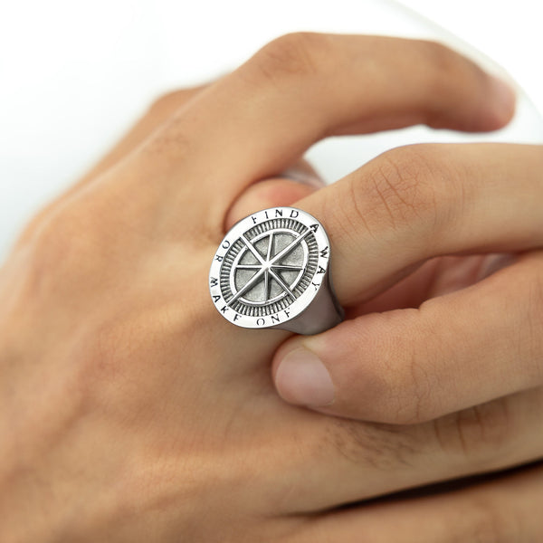"Find a Way" Compass Ring | Men - Nominal