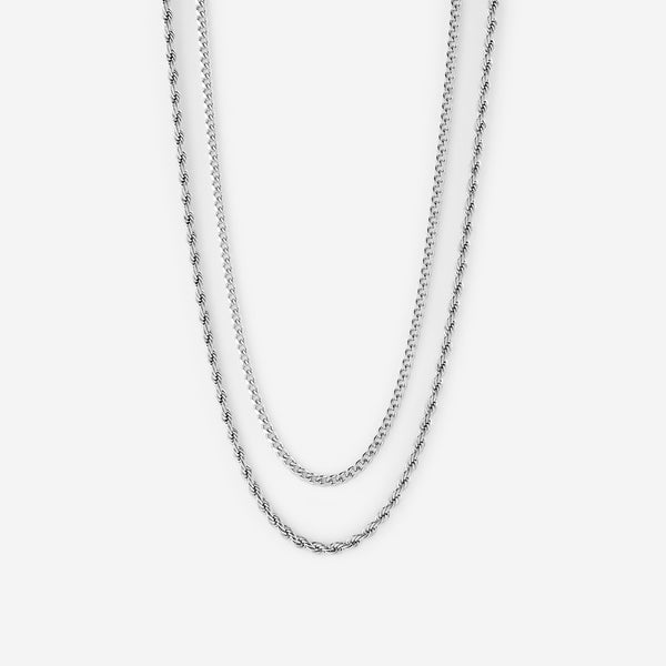 Curb + Rope Chain Stack | Men