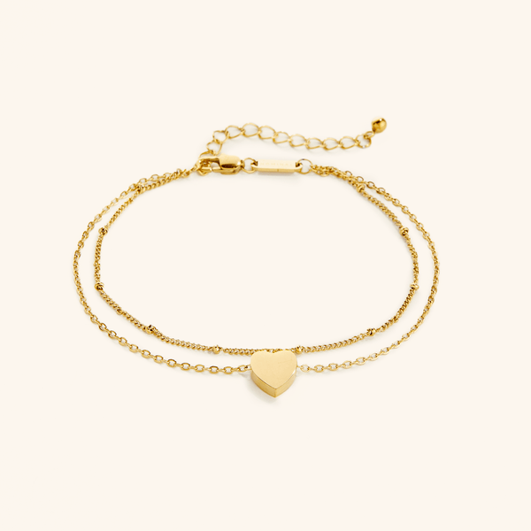Dotted & Heart Stacker Anklet - Nominal